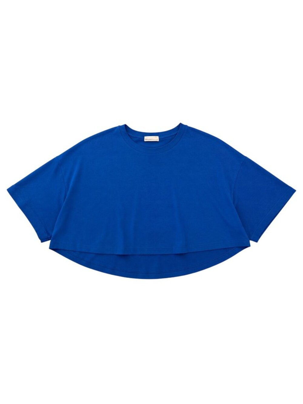 Zenana Oversized Blue Crop Top L 100% Cotton Short Sleeve Casual Wear